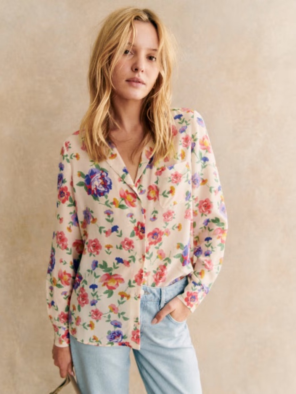 Sezane Florence Shirt In Floral Multi Color